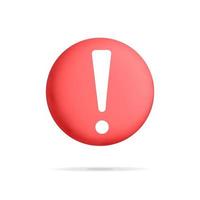 3d vector Realistic render red danger circle alert warning design icon