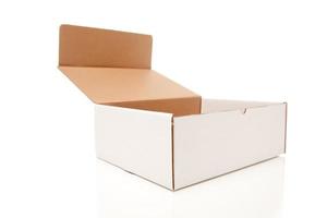 Blank White Cardboard Box Opened Isolated photo