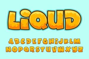 alfabeto graffiti pop líquido derretir texto vector letras