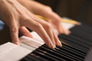 Woman's Fingers on Digital Piano Keys photo