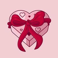 feliz día de san valentín, caja de regalo de ilustración vectorial san valentín con lindo color rosa vector