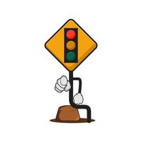 Illustration traffic light sign character vector