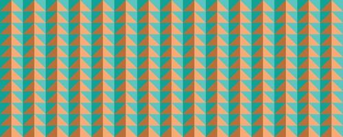 Triangle geometric abstract pattern in orange and turquoise colors. Colorful print, background, template design element or poster. Vector illustration.