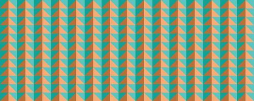 Triangle geometric abstract pattern in orange and turquoise colors. Colorful print, background, template design element or poster. Vector illustration.