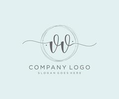 logotipo femenino vv inicial. utilizable para logotipos de naturaleza, salón, spa, cosmética y belleza. elemento de plantilla de diseño de logotipo de vector plano.