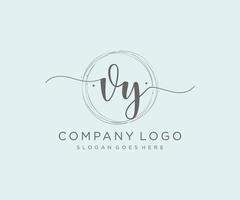Initial VY feminine logo. Usable for Nature, Salon, Spa, Cosmetic and Beauty Logos. Flat Vector Logo Design Template Element.