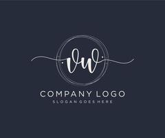 Initial VW feminine logo. Usable for Nature, Salon, Spa, Cosmetic and Beauty Logos. Flat Vector Logo Design Template Element.