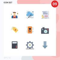 paquete de iconos de vectores de stock de 9 signos y símbolos de línea para educación descuento finanzas etiqueta de San Valentín elementos de diseño de vectores editables