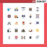 Set of 25 Modern UI Icons Symbols Signs for mobile heart engine money business Editable Vector Design Elements