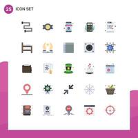 25 Thematic Vector Flat Colors and Editable Symbols of file code shop money accounts Editable Vector Design Elements