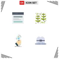 Set of 4 Commercial Flat Icons pack for communication recruitment interface harvest find Editable Vector Design Elements