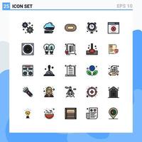 User Interface Pack of 25 Basic Filled line Flat Colors of wrong error olympic internet of things communications Editable Vector Design Elements