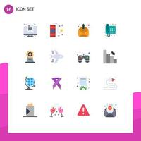 16 iconos creativos signos y símbolos modernos de cámara web llamada contacto teléfono contacto paquete editable de elementos creativos de diseño de vectores