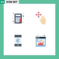 4 paquete de iconos planos de interfaz de usuario de signos y símbolos modernos de gestos de cálculo de comunicación contable elementos de diseño vectorial editables móviles vector