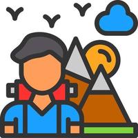 Hiking Vector Icon Design