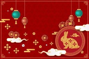 Deep Red Chinese New Year Background vector