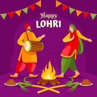 feliz festival de lohri vector