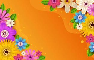 Spring Flowers Background with Gradient Color Concept vector