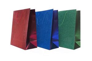 Set of Three Multicolored Glitter Gift Bags photo