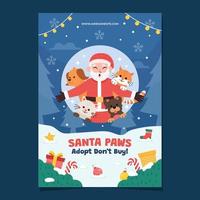 Santa Paws Poster Template vector