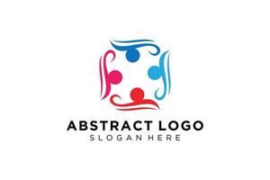 colección de logotipos de personas y familias abstractas vectoriales, iconos de personas, plantilla de logotipo de salud, símbolo de cuidado. vector