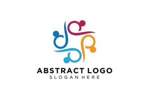 colección de logotipos de personas y familias abstractas vectoriales, iconos de personas, plantilla de logotipo de salud, símbolo de cuidado. vector