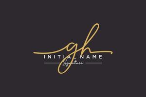 Initial GH signature logo template vector. Hand drawn Calligraphy lettering Vector illustration.