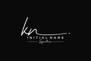Initial KN signature logo template vector. Hand drawn Calligraphy lettering Vector illustration.