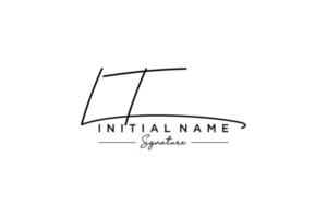 Initial LT signature logo template vector. Hand drawn Calligraphy lettering Vector illustration.