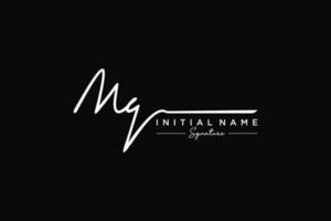 Initial MQ signature logo template vector. Hand drawn Calligraphy lettering Vector illustration.