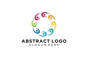 colección de logotipos de personas y familias abstractas vectoriales, iconos de personas, plantilla de logotipo de salud, símbolo de cuidado. vector