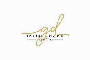 Initial GD signature logo template vector. Hand drawn Calligraphy lettering Vector illustration.