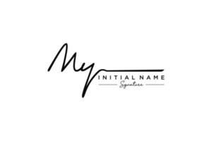 Initial MY signature logo template vector. Hand drawn Calligraphy lettering Vector illustration.