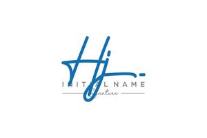 vector de plantilla de logotipo de firma hj inicial. ilustración de vector de letras de caligrafía dibujada a mano.