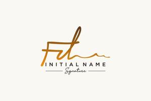 Initial FD signature logo template vector. Hand drawn Calligraphy lettering Vector illustration.