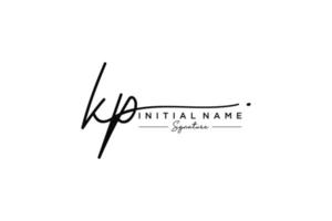 Initial KP signature logo template vector. Hand drawn Calligraphy lettering Vector illustration.