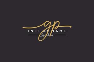 Initial GP signature logo template vector. Hand drawn Calligraphy lettering Vector illustration.