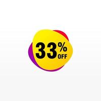 33 discount, Sales Vector badges for Labels, , Stickers, Banners, Tags, Web Stickers, New offer. Discount origami sign banner.