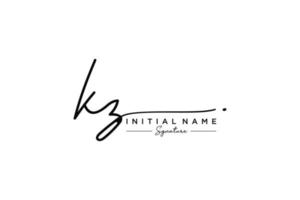 Initial KZ signature logo template vector. Hand drawn Calligraphy lettering Vector illustration.