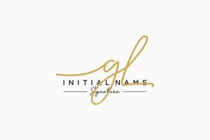 Initial GL signature logo template vector. Hand drawn Calligraphy lettering Vector illustration.