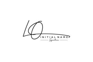 Initial LO signature logo template vector. Hand drawn Calligraphy lettering Vector illustration.