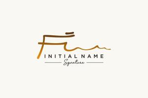 Initial FI signature logo template vector. Hand drawn Calligraphy lettering Vector illustration.