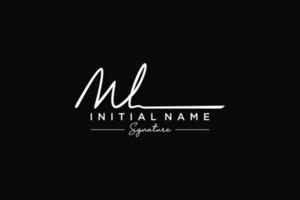 Initial ML signature logo template vector. Hand drawn Calligraphy lettering Vector illustration.