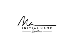 Initial MA signature logo template vector. Hand drawn Calligraphy lettering Vector illustration.