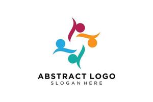 colección de logotipos de personas y familias abstractas vectoriales, iconos de personas, plantilla de logotipo de salud, símbolo de cuidado. vector