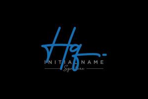 Initial HQ signature logo template vector. Hand drawn Calligraphy lettering Vector illustration.