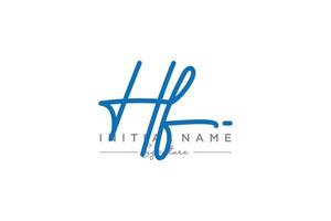 Initial HF signature logo template vector. Hand drawn Calligraphy lettering Vector illustration.