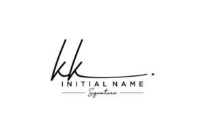 Initial KK signature logo template vector. Hand drawn Calligraphy lettering Vector illustration.