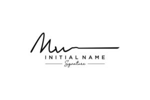 Initial WM signature logo template vector. Hand drawn Calligraphy lettering Vector illustration.