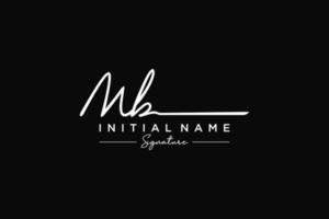 Initial MB signature logo template vector. Hand drawn Calligraphy lettering Vector illustration.